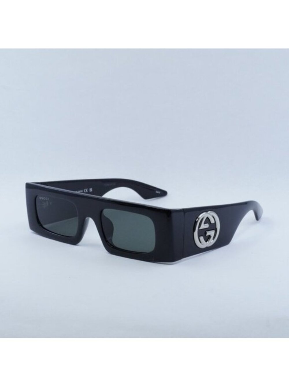 Gucci GG1646S 001 Sunglasses Black Rectangle Frame, Grey Lenses - Picture 3 of 11